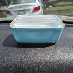 Vintage Blue Glass Storage Container